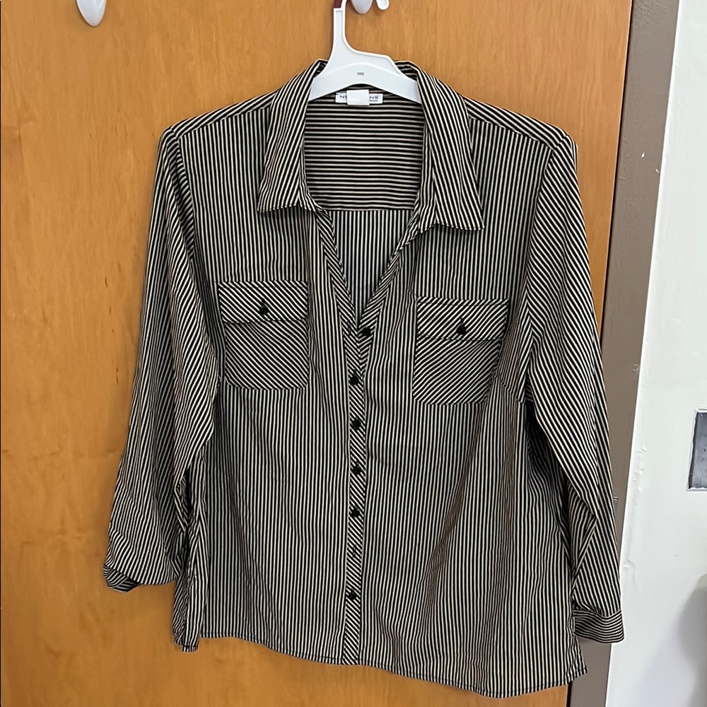 Striped Black and Tan Womens Shirt